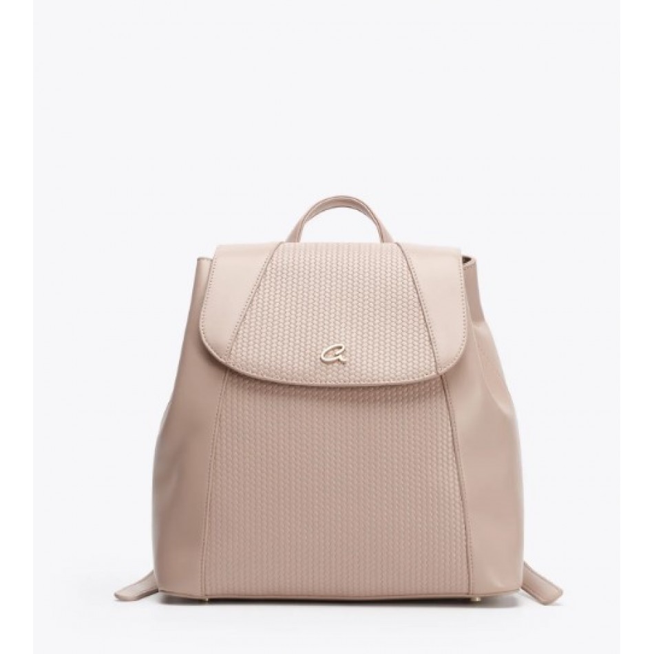 Axel Adley Γυναικεία Τσάντα Backpack Με Ανάγλυφο Μοτίβο Herringbone Nude 1023-0534