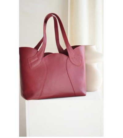 BONENDIS Tulip Δερμάτινη Tote Bag - Cherry Red