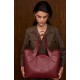 BONENDIS Tulip Δερμάτινη Tote Bag - Cherry Red
