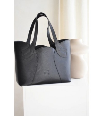 BONEDIS Tulip Δερμάτινη Tote Bag - Black