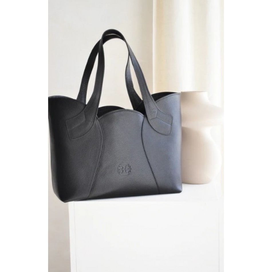 BONEDIS Tulip Δερμάτινη Tote Bag - Black