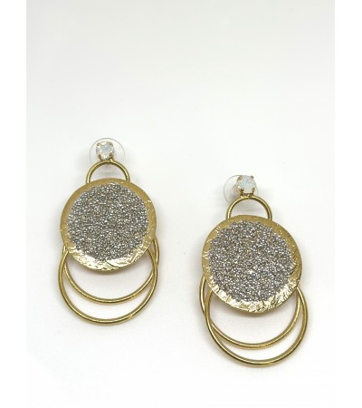 Χειροποίητα Σκουλαρίκια Mε Τρέσα Swarovski Επιχρυσωμένα N018