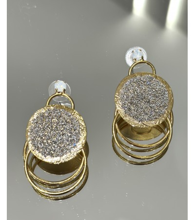 Χειροποίητα Σκουλαρίκια Mε Τρέσα Swarovski Επιχρυσωμένα N018