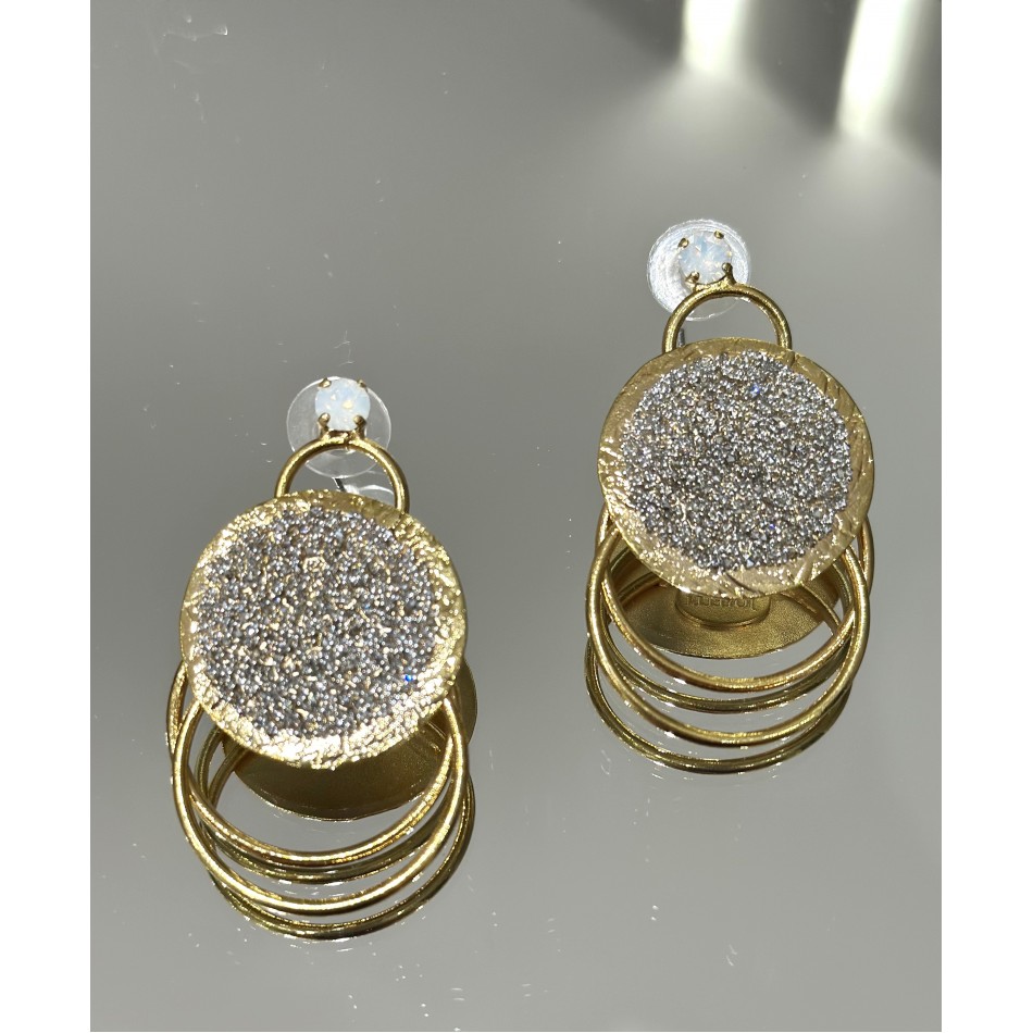 Χειροποίητα Σκουλαρίκια Mε Τρέσα Swarovski Επιχρυσωμένα N018