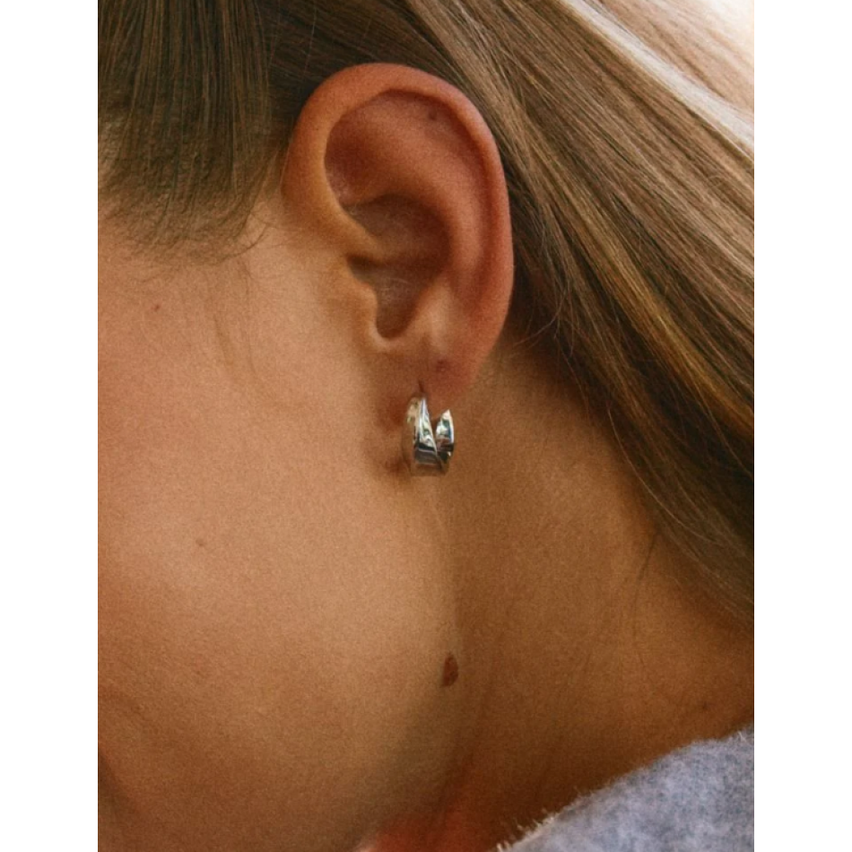 EDBLAD Helix Hoops Small Silver Γυναικεία Σκουλαρίκια Από Χειρουργικό Ατσάλι 129444