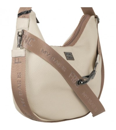 FRNC Γυναικεία Τσάντα Ώμου/Χιαστί Δερμάτινη Beige 3760BG