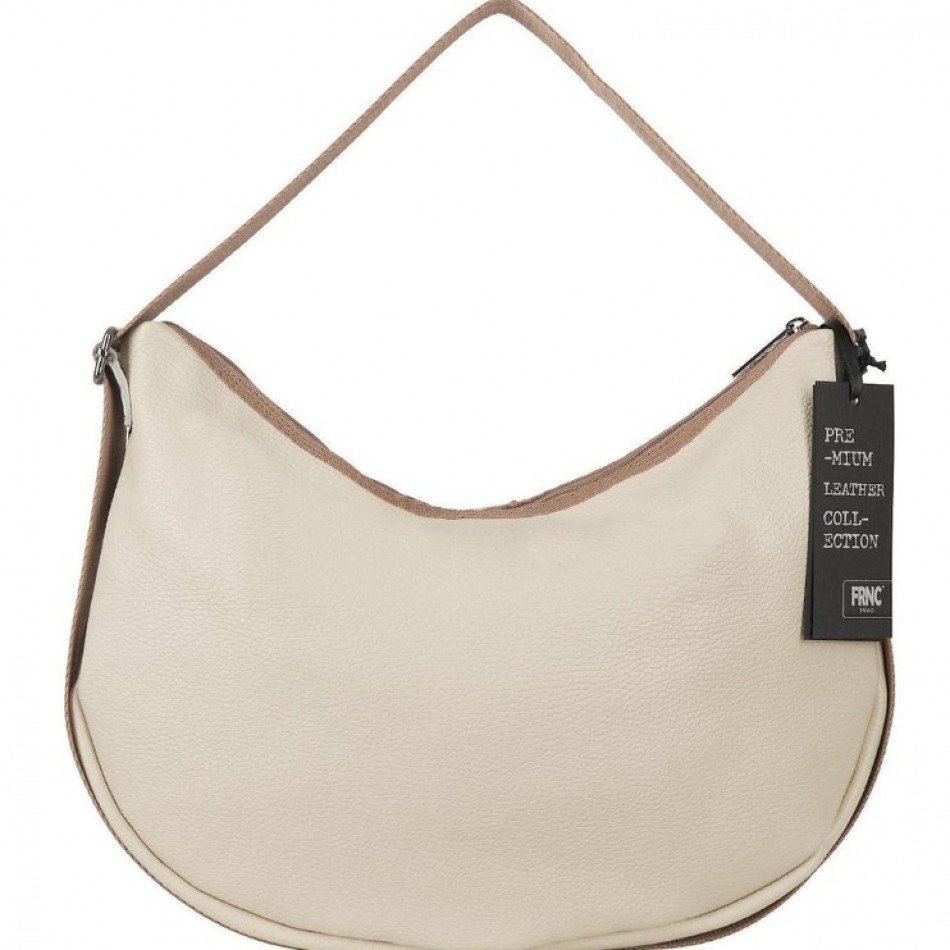 FRNC Γυναικεία Τσάντα Ώμου/Χιαστί Δερμάτινη Beige 3760BG