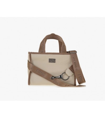 FRNC Γυναικεία Τσάντα Ώμου/Χιαστί Δερμάτινη Beige 3761 BG