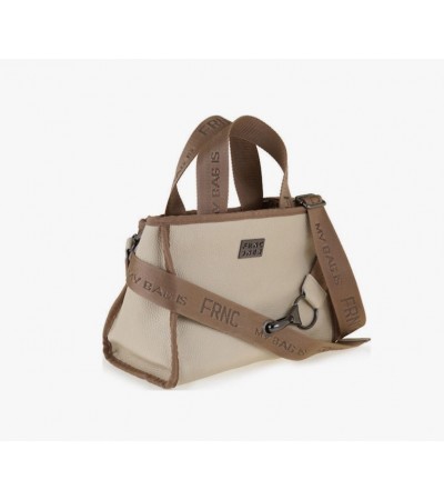 FRNC Γυναικεία Τσάντα Ώμου/Χιαστί Δερμάτινη Beige 3761 BG