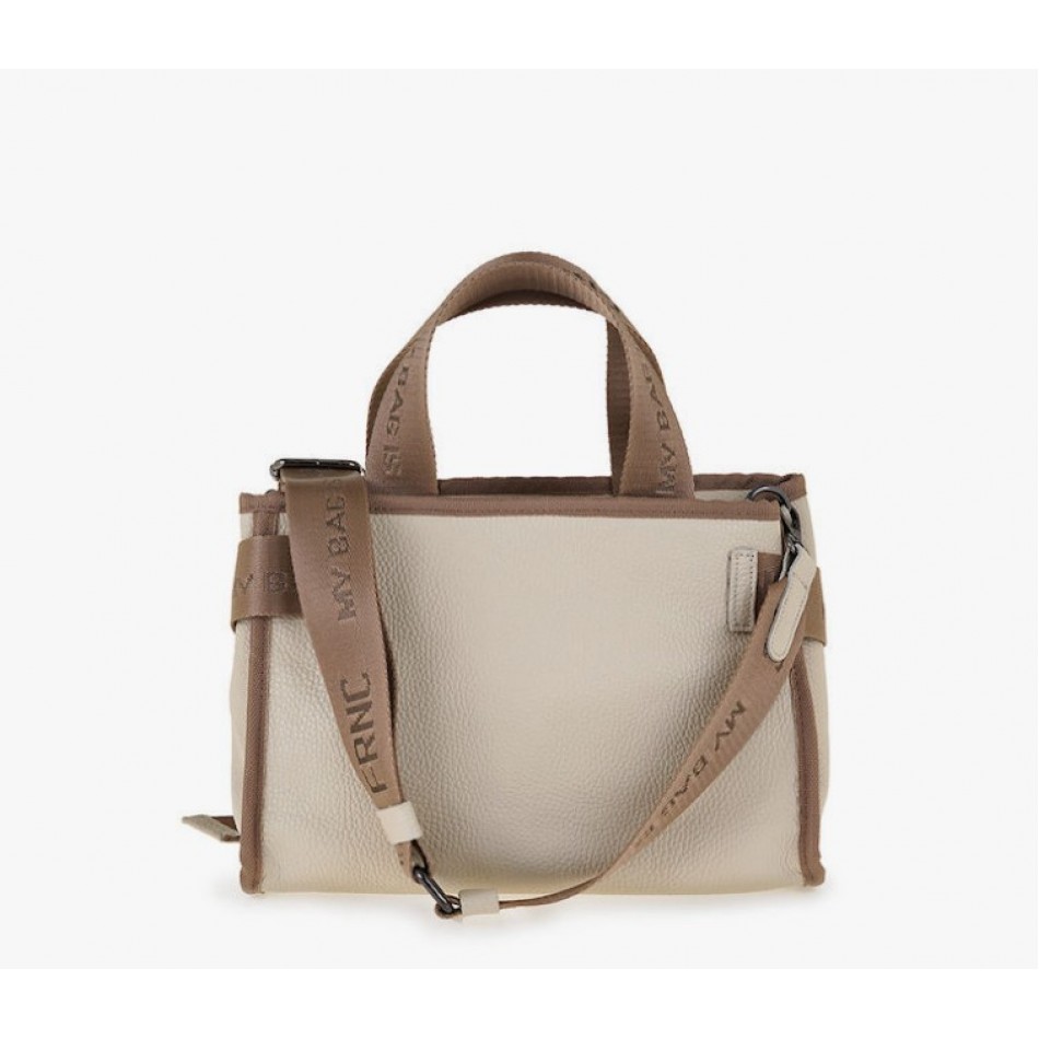 FRNC Γυναικεία Τσάντα Ώμου/Χιαστί Δερμάτινη Beige 3761 BG