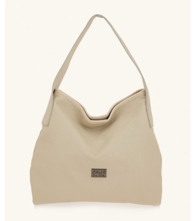 FRNC Γυναικεία Τσάντα Ώμου Δερμάτινη Beige 3770 BG