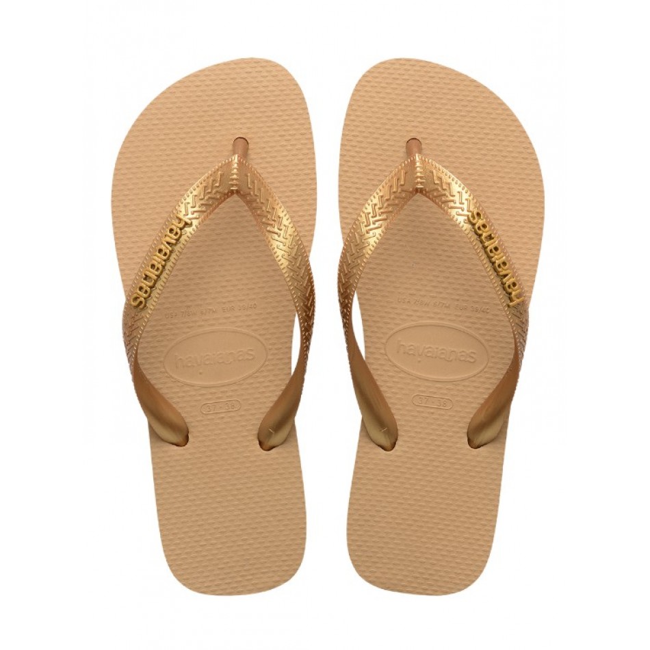 Havaianas Top Logo Metallic Σαγιονάρες Χρυσό 4127244-570