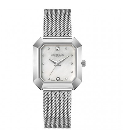 Lee Cooper Crystals Ρολόι με Ασημί Μεταλλικό Μπρασελέ LC08027.320