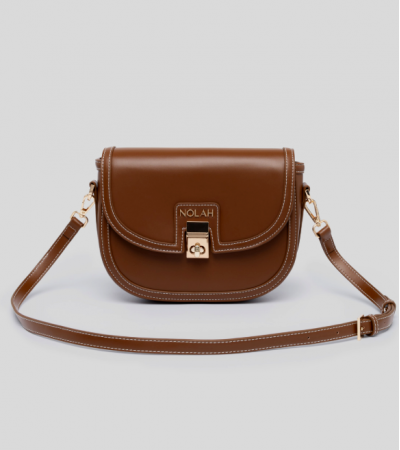 Nolah Madrid Γυναικεία Τσάντα Ώμου/Χιαστί Brown Light Gold