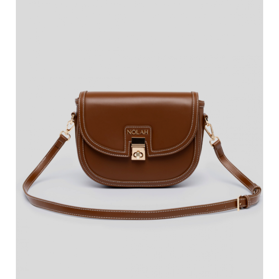 Nolah Madrid Γυναικεία Τσάντα Ώμου/Χιαστί Brown Light Gold