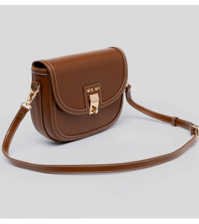 Nolah Madrid Γυναικεία Τσάντα Ώμου/Χιαστί Brown Light Gold