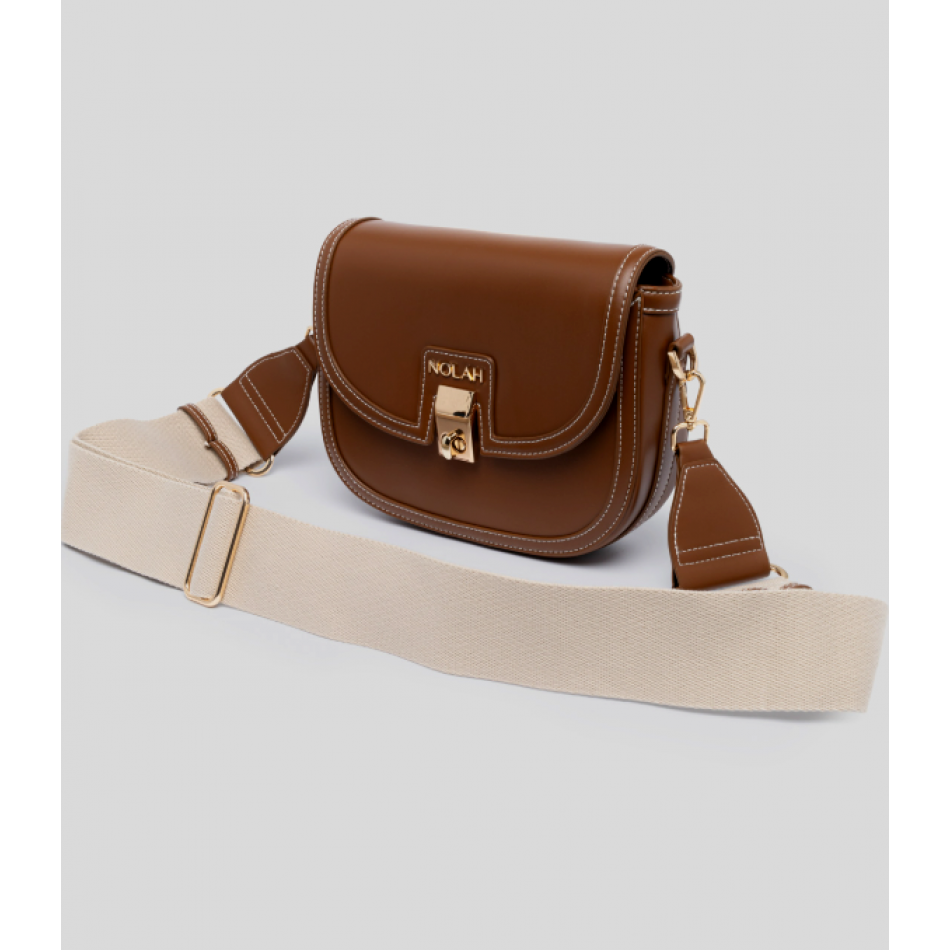 Nolah Madrid Γυναικεία Τσάντα Ώμου/Χιαστί Brown Light Gold