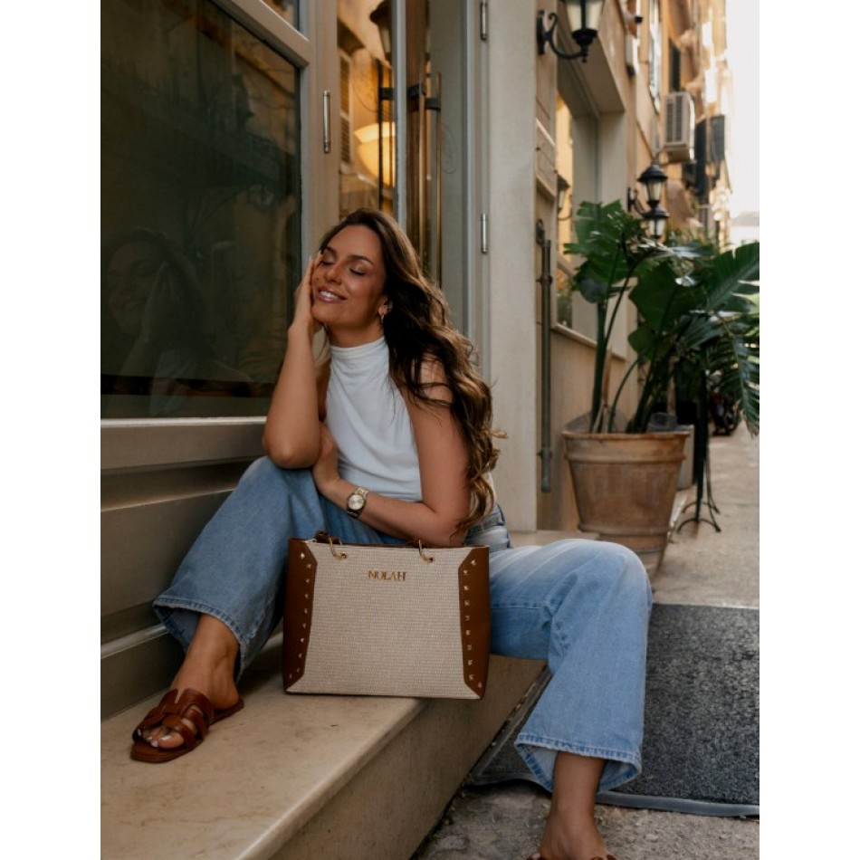 Nolah Ipanema Γυναικεία Τσάντα Ώμου Cream Brown