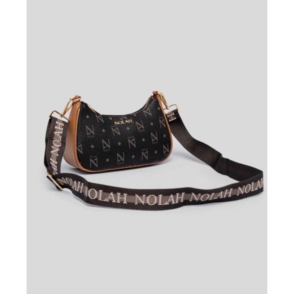 Nolah Mona Γυναικεία Τσάντα Ώμου/Χιαστί Brown Light Gold
