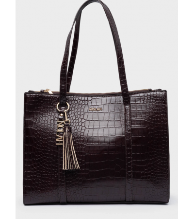 Nolah Melody Γυναικεία Τσάντα Ώμου Dark Brown