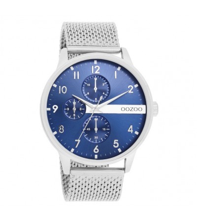 Oozoo Timepieces Ρολόι  Με Ασημί Μεταλλικό Μπρασελέ C11300