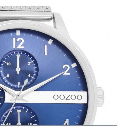 Oozoo Timepieces Ρολόι  Με Ασημί Μεταλλικό Μπρασελέ C11300