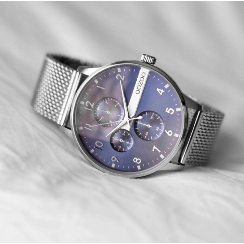 Oozoo Timepieces Ρολόι  Με Ασημί Μεταλλικό Μπρασελέ C11300