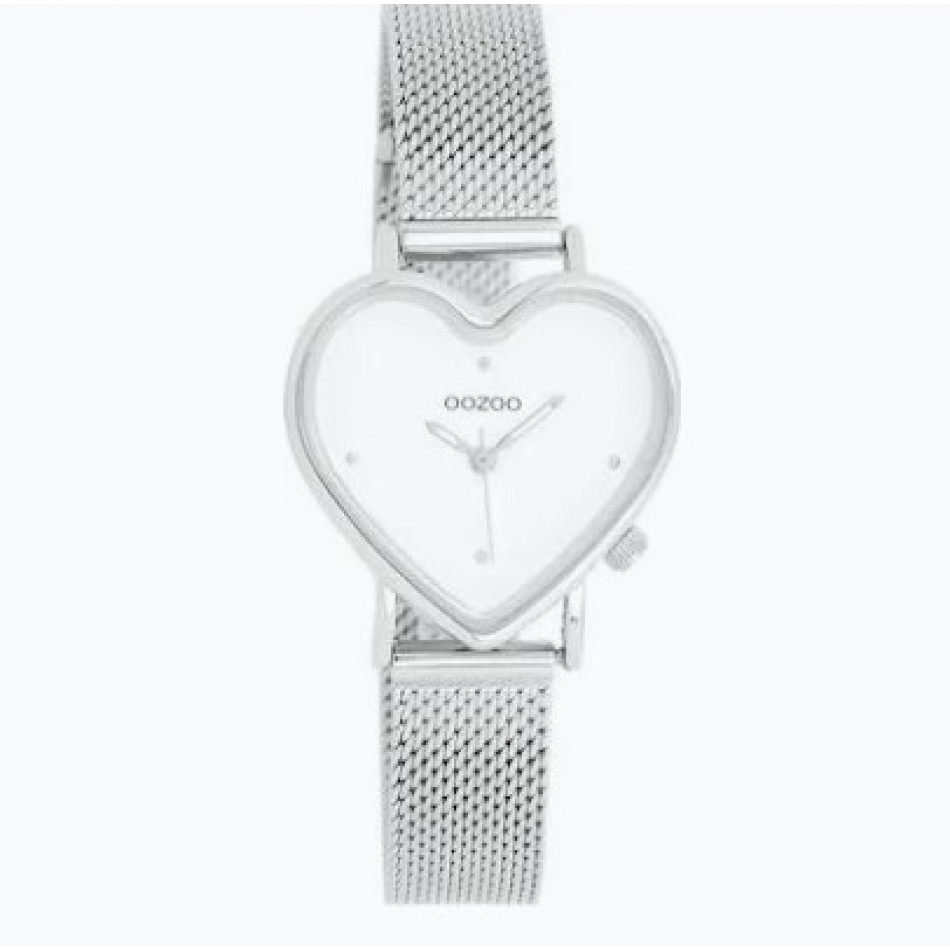 Oozoo  Timepieces Ρολόι  Με Ασημί Μεταλλικό Μπρασελέ C11413