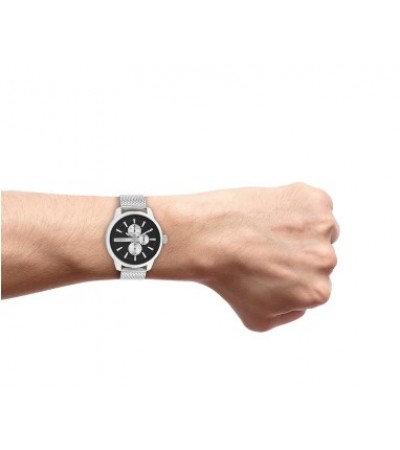 Oozoo Timepieces Ρολόι Χρονογράφος Μπαταρίας με Μεταλλικό Μπρασελέ σε Ασημί χρώμα C11016