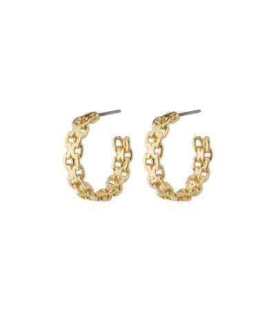 Pilgrim PEACE chain hoop earrings gold-plated 142232003 Ορείχαλκος