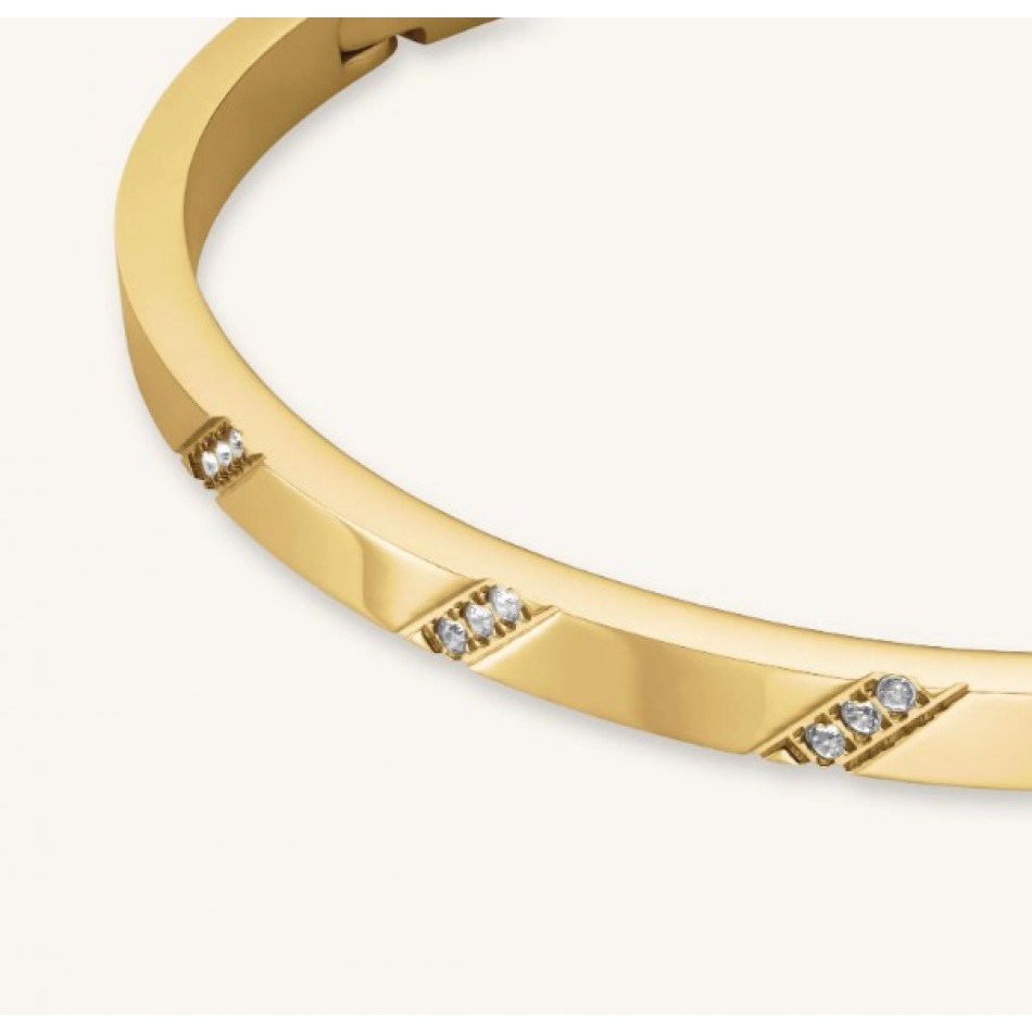 Βραχιόλι Rosefield Lines Crystals Bangle Gold JBLCG-J1043