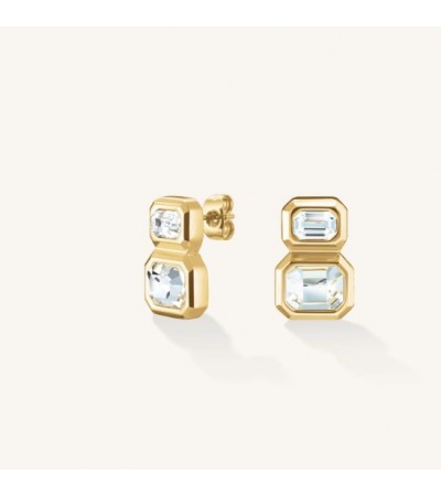 Σκουλαρίκια Rosefield Octagon Double Studs JEODG-J1128