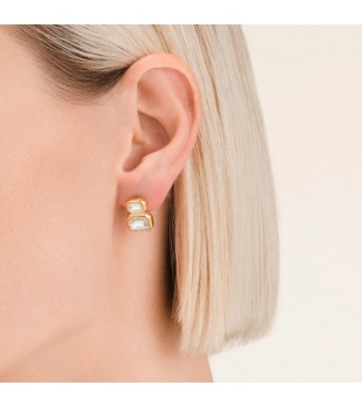 Σκουλαρίκια Rosefield Octagon Double Studs JEODG-J1128