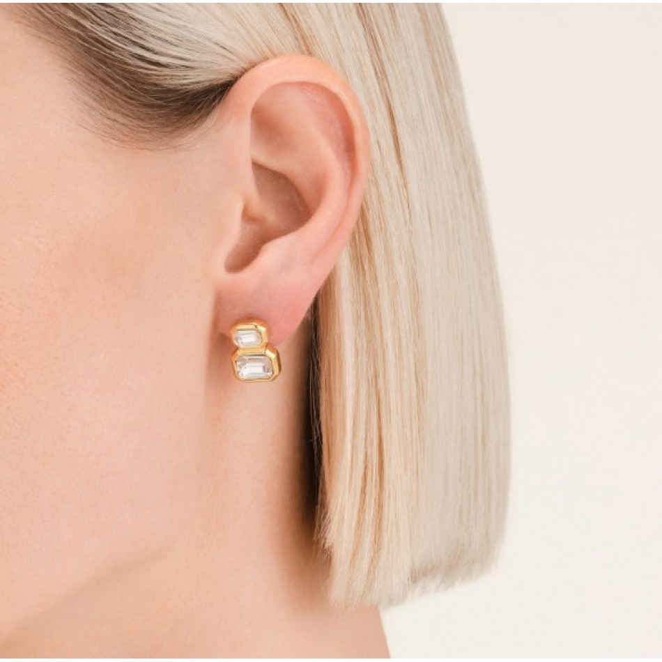 Σκουλαρίκια Rosefield Octagon Double Studs JEODG-J1128