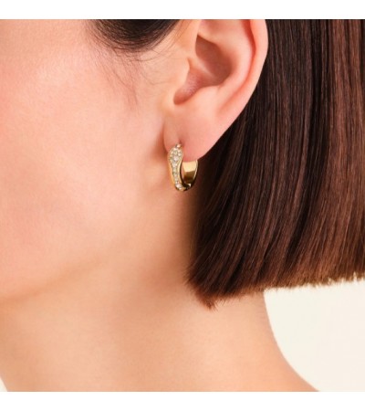 Σκουλαρίκια Rosefield Pave Fluid Hoops JEPFG-J1226