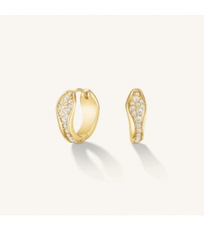 Σκουλαρίκια Rosefield Pave Fluid Hoops JEPFG-J1226