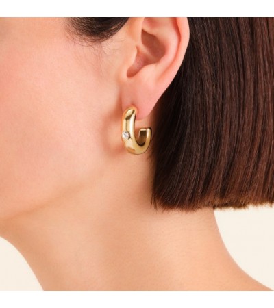 Σκουλαρίκια Rosefield Solitaire Hoops JEBCG-J1200