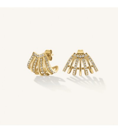 Σκουλαρίκια Rosefield Caged Crystal Gold JECCG-J1029