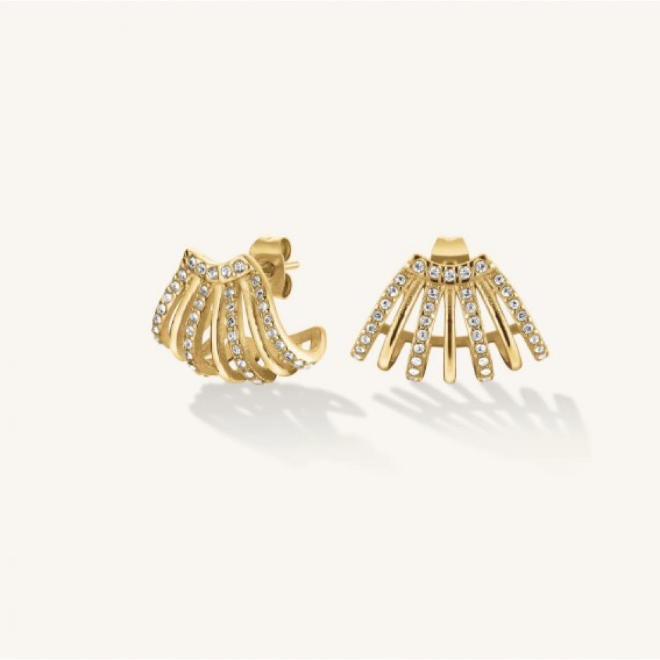 Σκουλαρίκια Rosefield Caged Crystal Gold JECCG-J1029