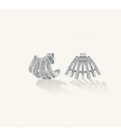 Σκουλαρίκια Rosefield Caged Crystal Silver JECCS-J1030
