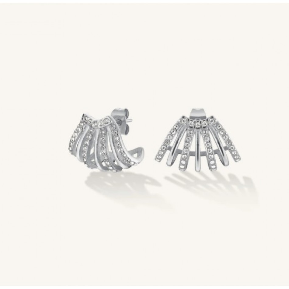Σκουλαρίκια Rosefield Caged Crystal Silver JECCS-J1030