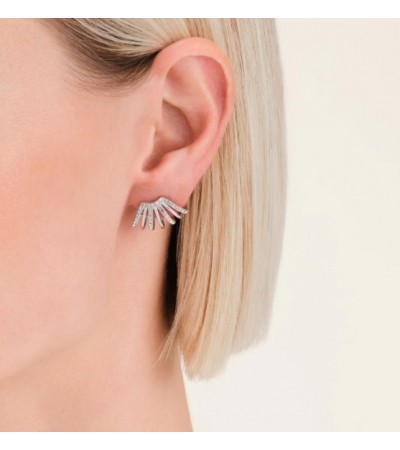 Σκουλαρίκια Rosefield Caged Crystal Silver JECCS-J1030
