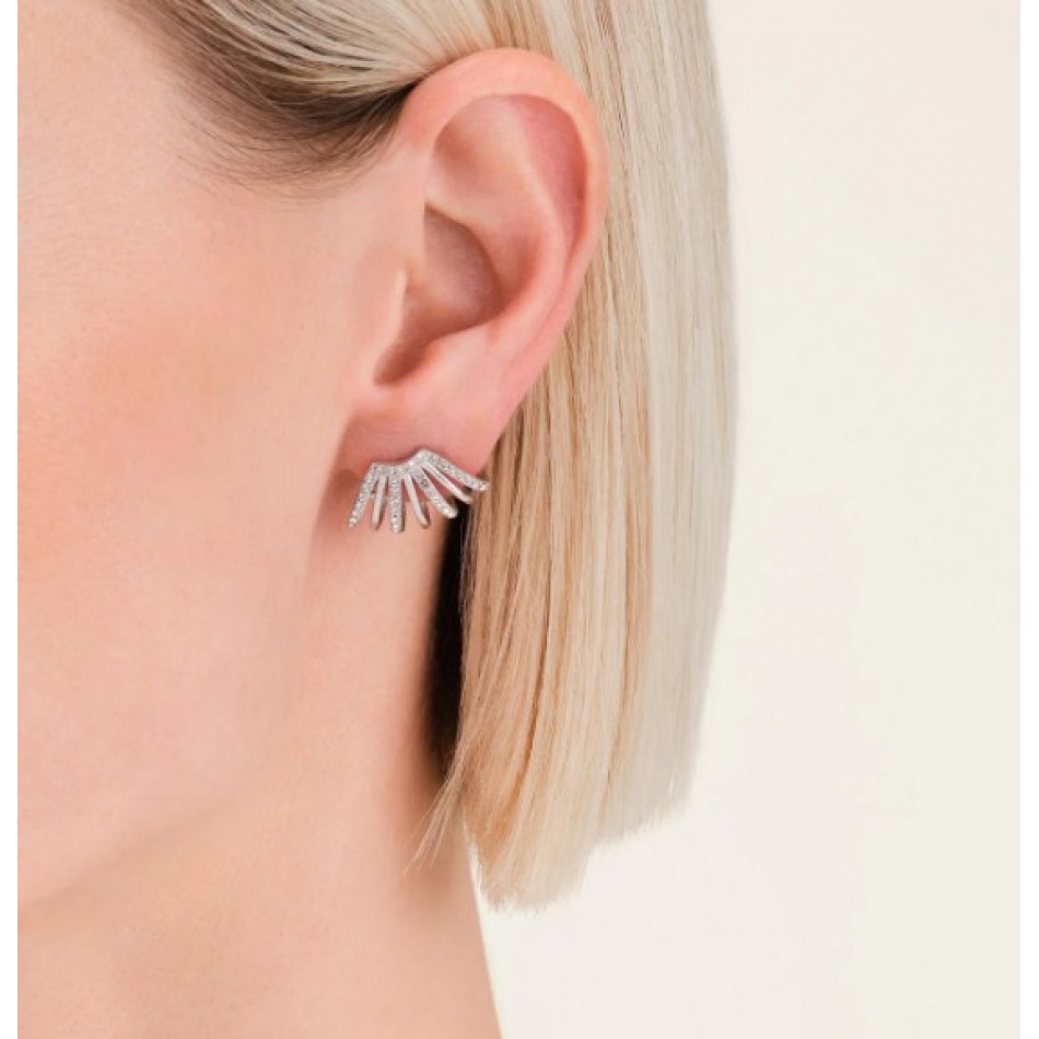 Σκουλαρίκια Rosefield Caged Crystal Silver JECCS-J1030