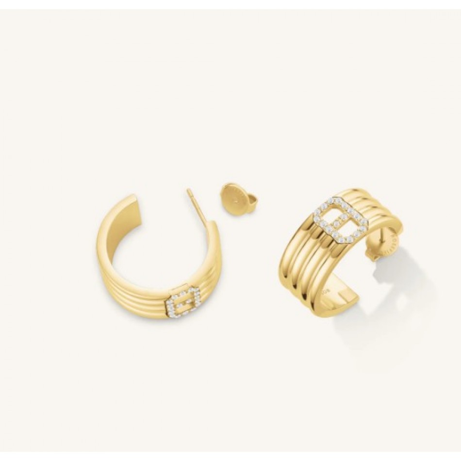 Σκουλαρίκια Rosefield Fine Octagon Hoops  JEOSG-J1181