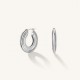 Σκουλαρίκια Rosefield Flat Striped Hoops Silver JESHS-J980
