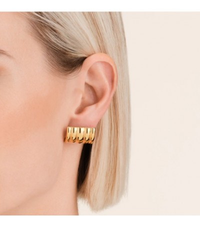 Σκουλαρίκια Rosefield Ribbed Gold JEREG-J966