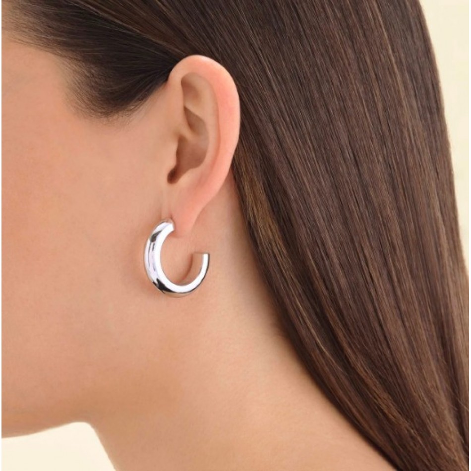 Σκουλαρίκια Rosefield Daily Solid Hoops Silver JEDSS-J804