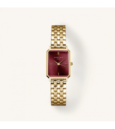 Rosefield Octagon XS Burgundy Με Χρυσό Μεταλλικό Μπρασελέ OBGSG-083