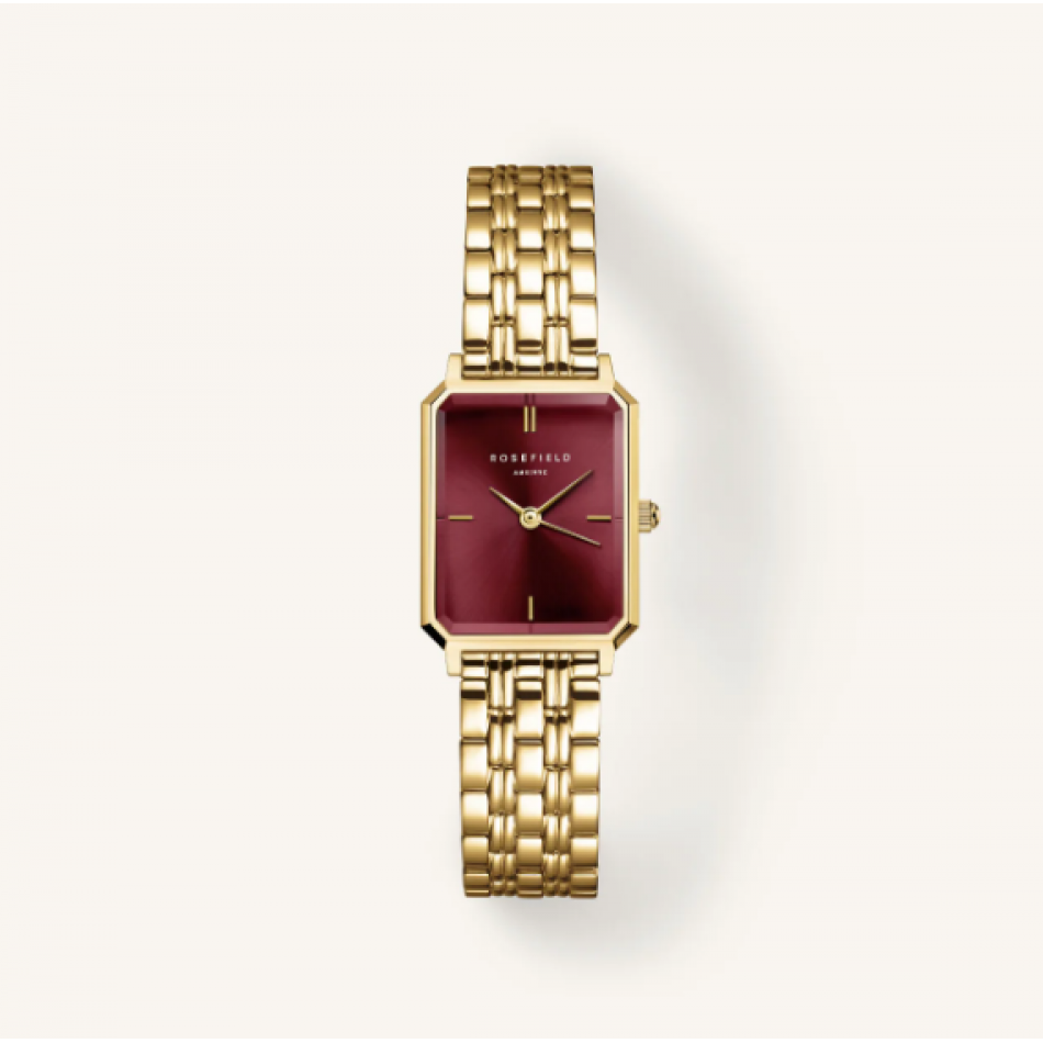 Rosefield Octagon XS Burgundy Με Χρυσό Μεταλλικό Μπρασελέ OBGSG-083