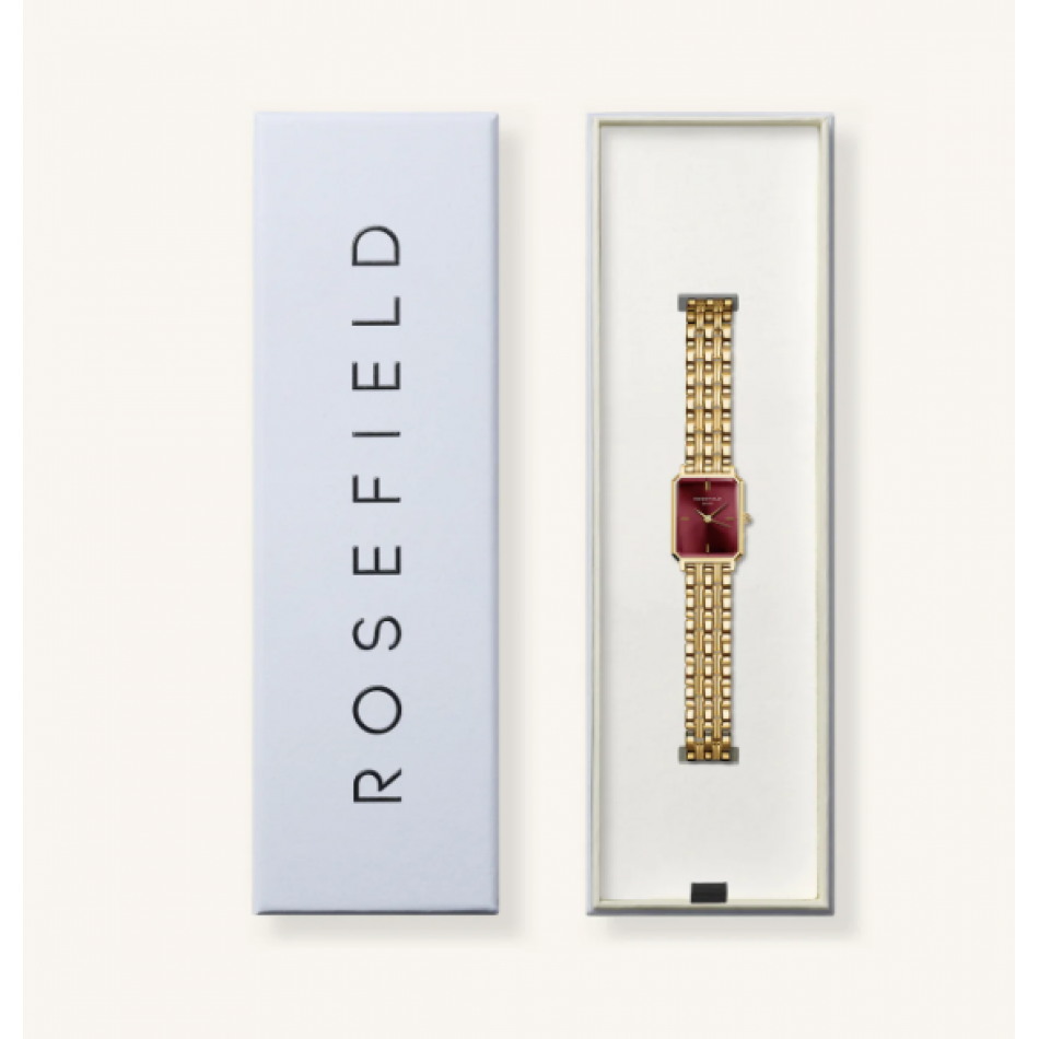 Rosefield Octagon XS Burgundy Με Χρυσό Μεταλλικό Μπρασελέ OBGSG-083